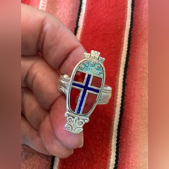 Ring , Norway flag, size 9